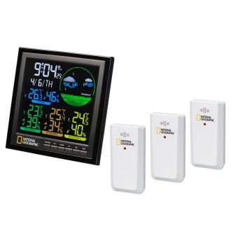   National Geographic VA színes LCD időjárás állomás 3 szenzorral