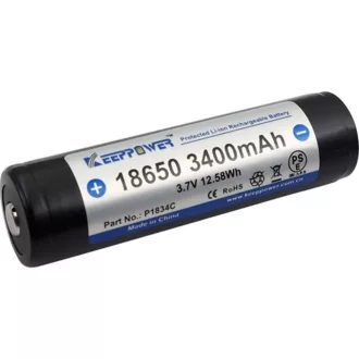   KeepPower 18650 3,7V 3400 mAh védett Lítium-ion akkumulátor	