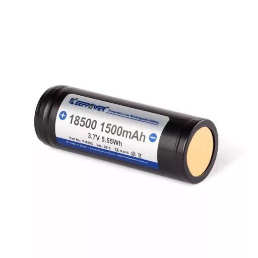 KeepPower 18500 3,7V 1500mAh Li-ion védett akkumulátor