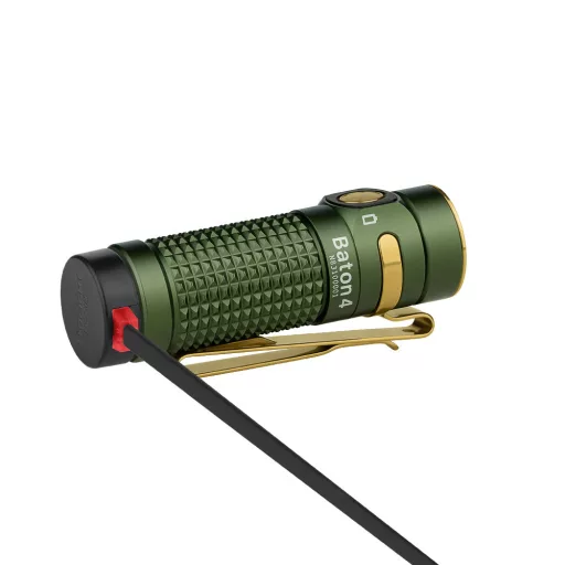 Olight Baton 4  rechargeable LED flashlight, OD Green