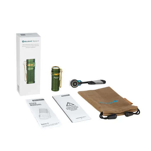 Olight Baton 4  rechargeable LED flashlight, OD Green