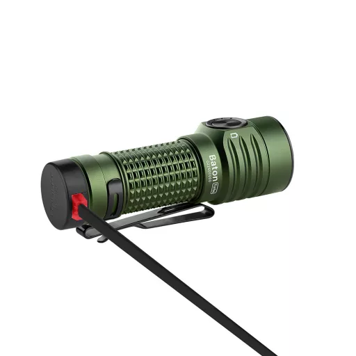 Olight Baton Turbo rechargeable LED flashlight, OD Green