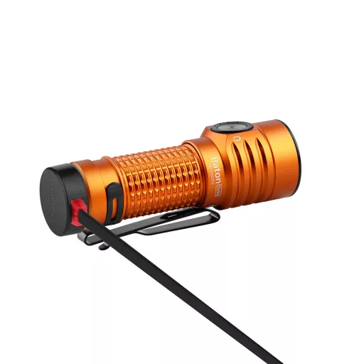 Olight Baton Turbo rechargeable LED flashlight, orange