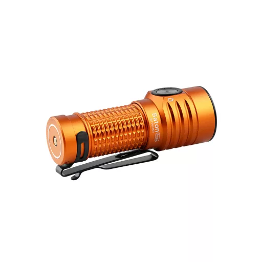 Olight Baton Turbo rechargeable LED flashlight, orange