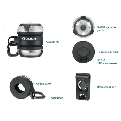 Olight Gober biztonsági éjszakai tölthető jelzőlámpa szett, narancs