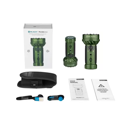 Olight Marauder mini rechargeable LED flashlight, OD Green