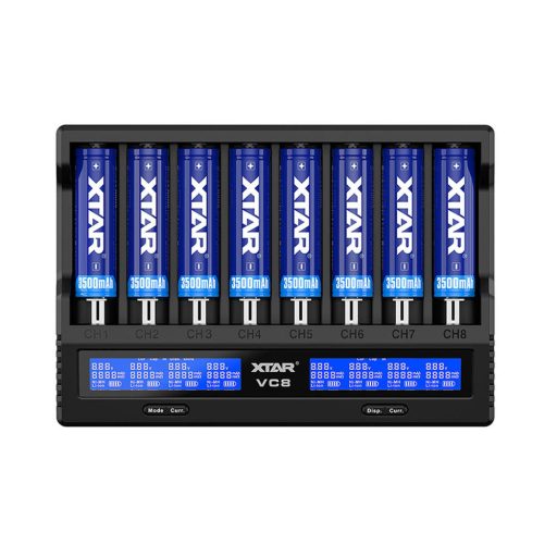 XTAR VC8 nyolc öblös univerzális akkumulátor töltő