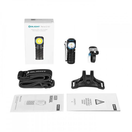 Olight Perun 2 Mini fekete tölthető zseblámpa, hideg fehér fénnyel, fekete